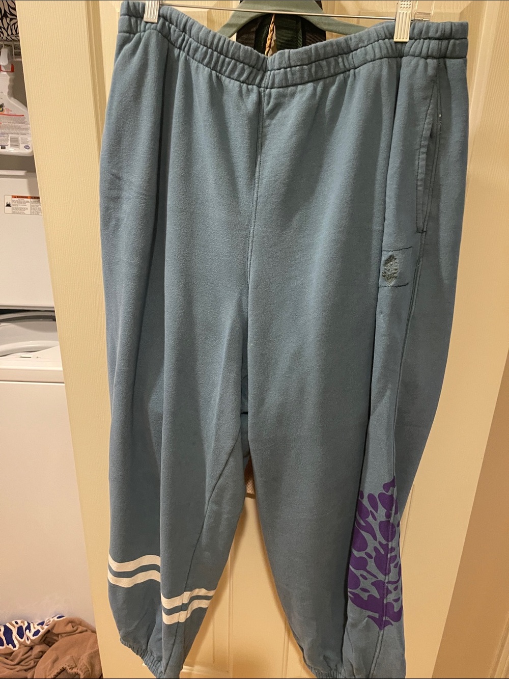 Free people Womans Blue Graphic Sweatpants